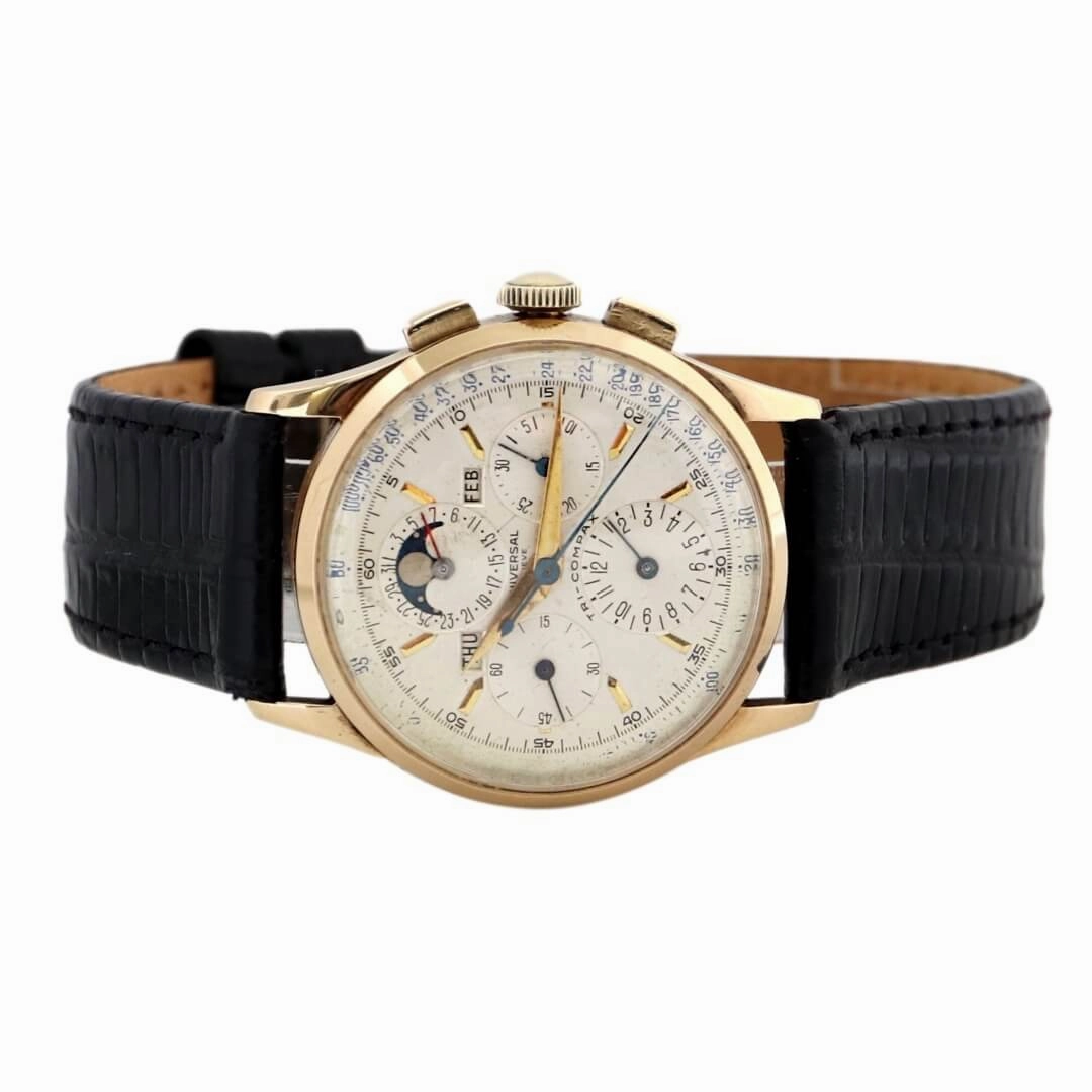 Universal Geneve Tri-Compax 52218, 14k Gold, 1940's