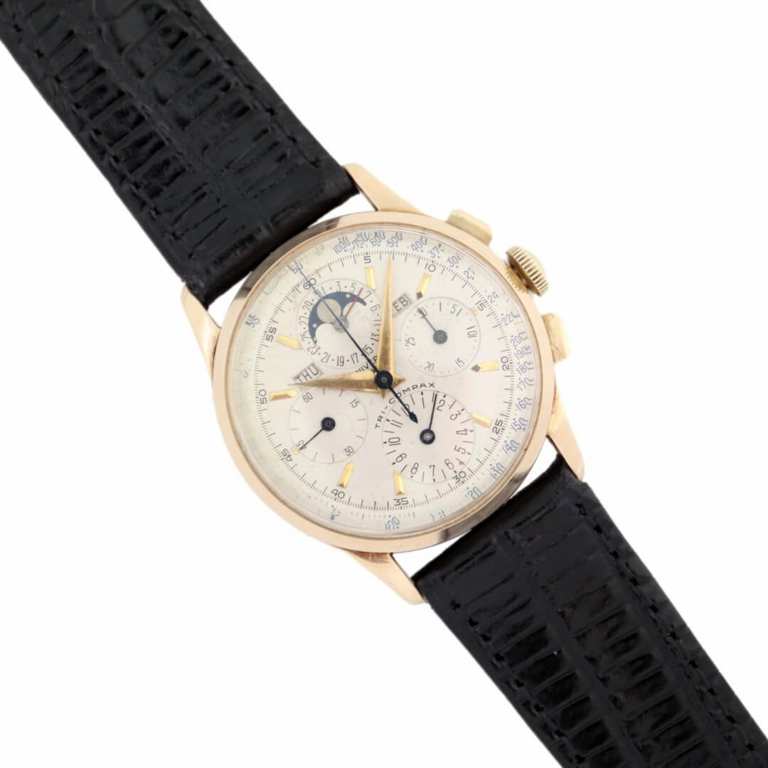 Universal Geneve Tri-Compax 52218, 14k Gold, 1940's