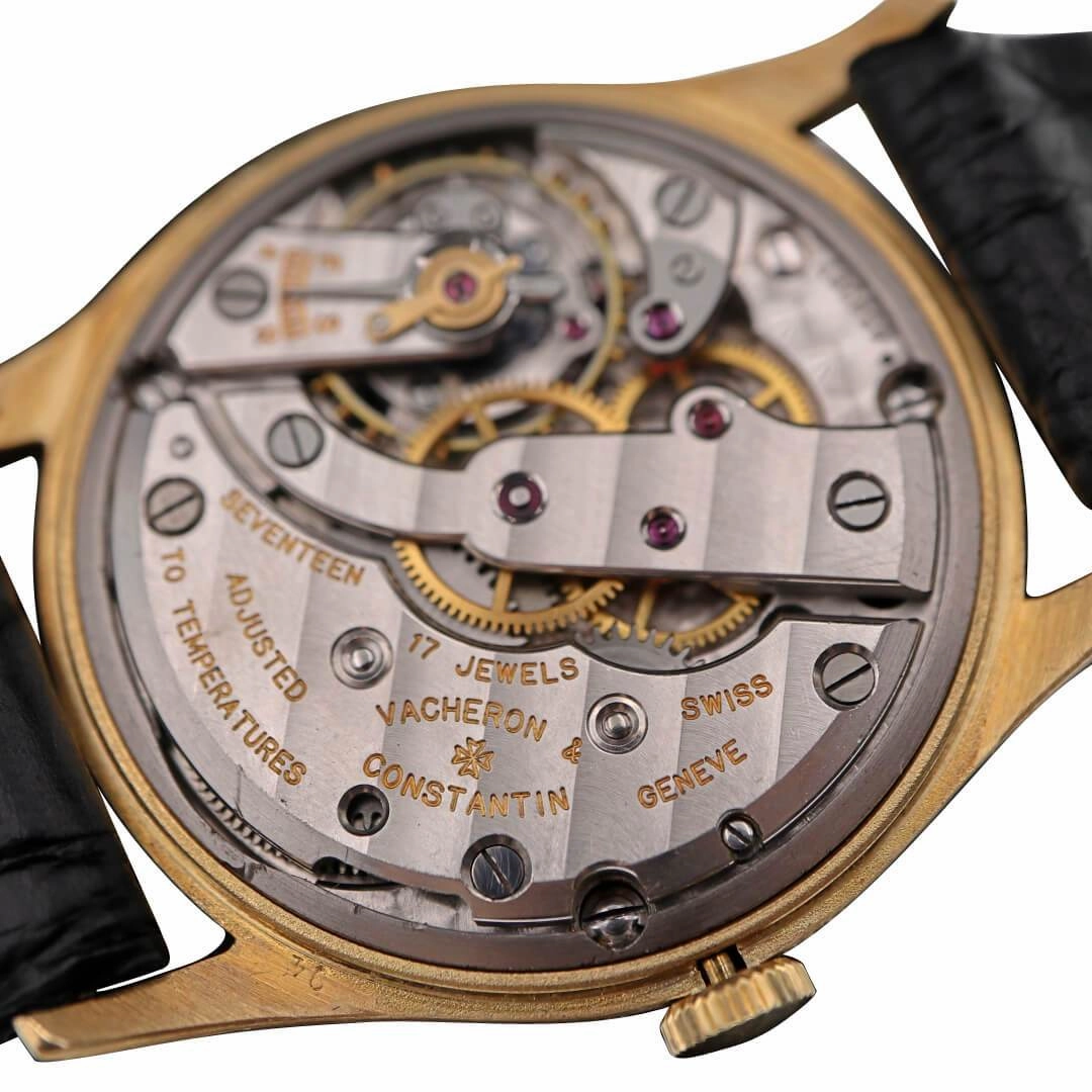 Vacheron Constantin 18k Gold Black Dial, Men's Vintage Watch
