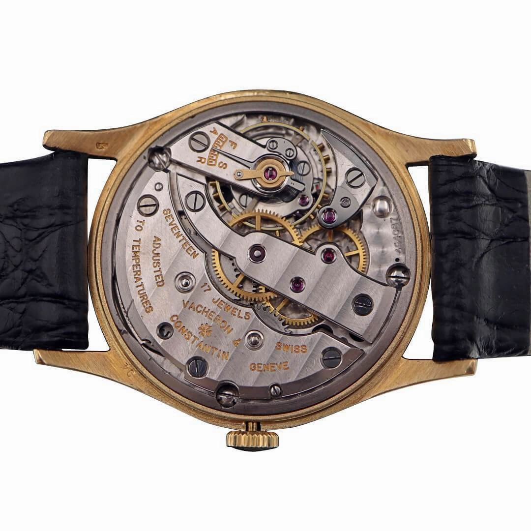Vacheron Constantin 18k Gold Black Dial, Men's Vintage Watch