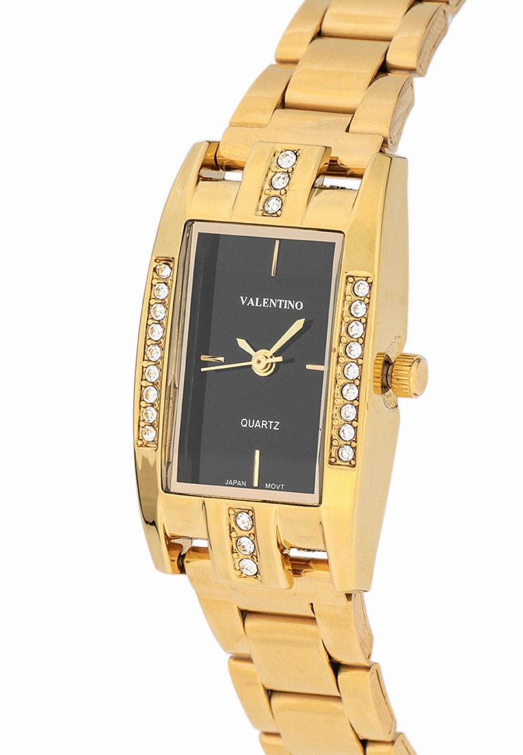 Valentino 20122382-BLACK DIAL Stainless Steel Strap Analog Watch for Women