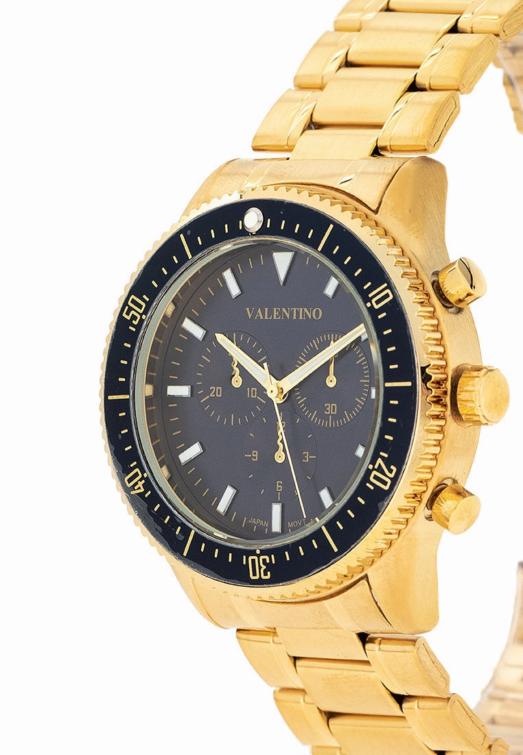 Valentino 20122426-GOLD - BLUE DIAL Stainless Steel Strap Analog Watch for Men