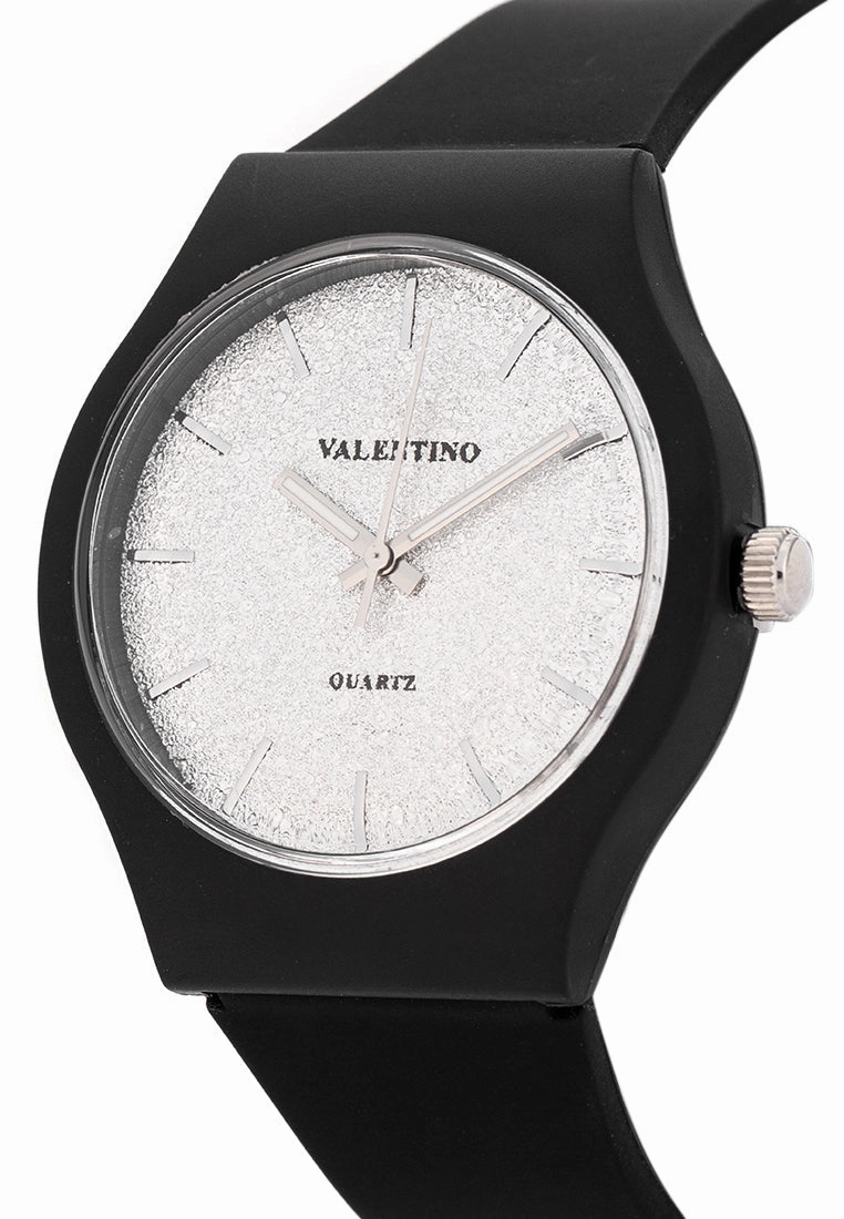 Valentino Rubber Strap Analog Watch for Women 20122094-BLK - BLACK DIAL LINE