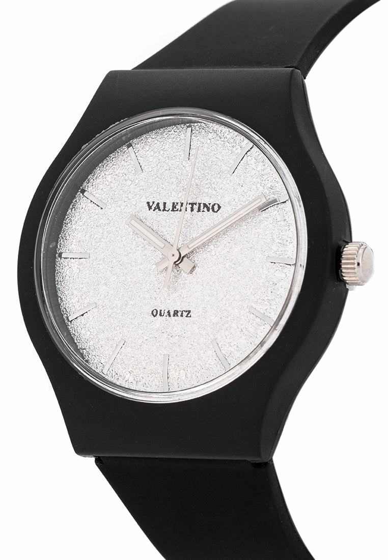 Valentino Rubber Strap Analog Watch for Women 20122094-BLK - BLACK DIAL LINE