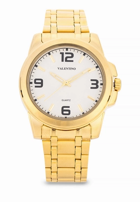 Valentino Stainless Steel Strap Analog Watch for Men 20121952-GOLD - WHITE DIAL