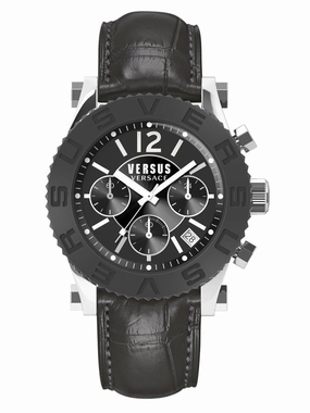 Versus Versace MADISON Mens 42mm Chrono Black Watch SOH070015