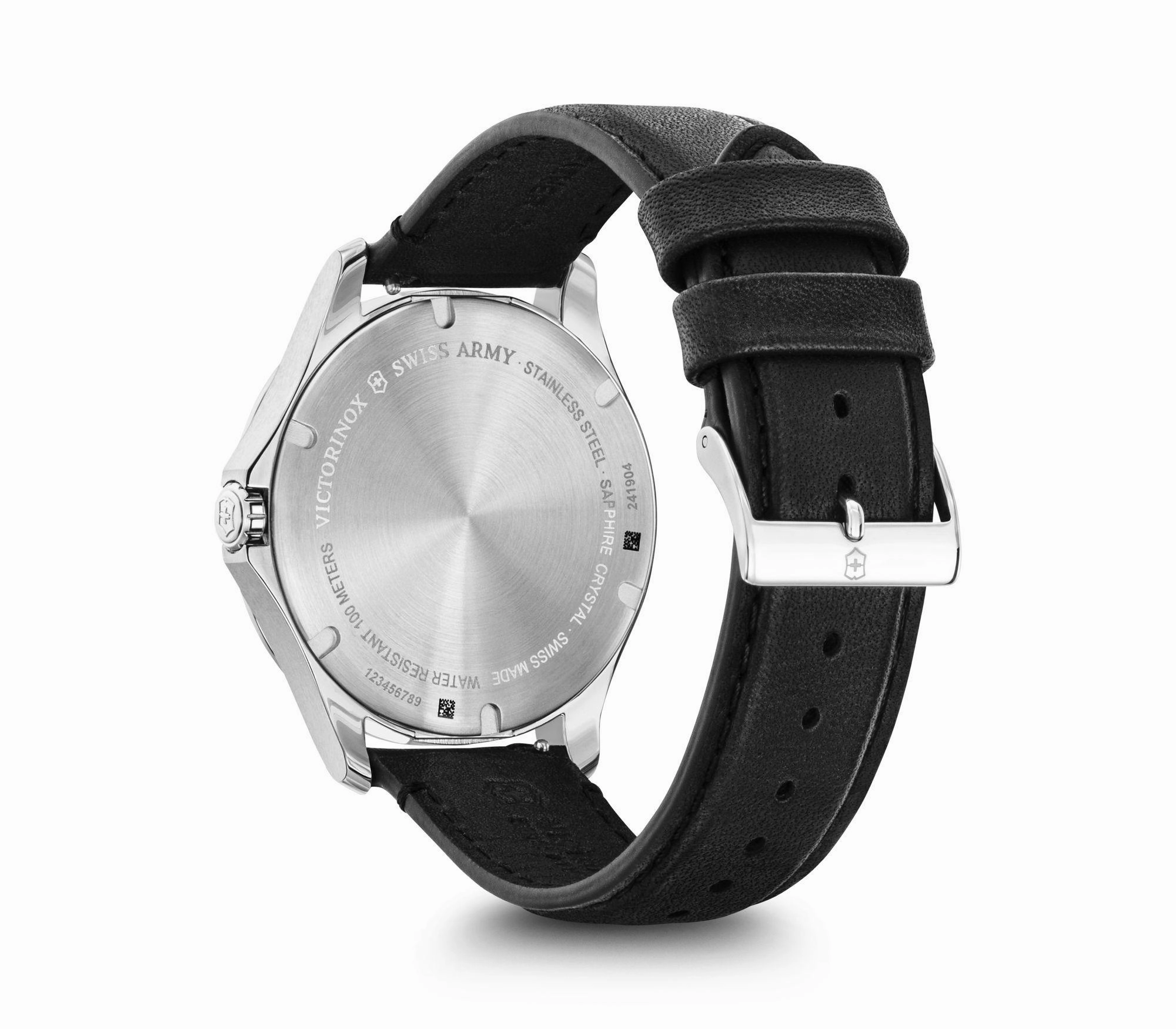 Victorinox Alliance Black Leather Strap Mens Watch 241904