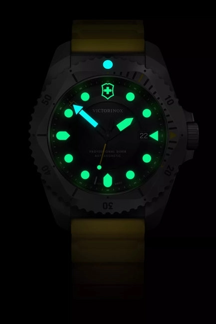 Victorinox Dive Pro 43mm Yellow Rubber Black Dial Watch 241992