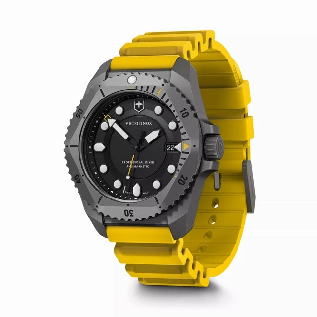 Victorinox Dive Pro 43mm Yellow Rubber Black Dial Watch 241992