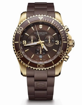 Victorinox Swiss Army Maverick Chronograph - Brown Dial & Strap - Gold-Tone Case
