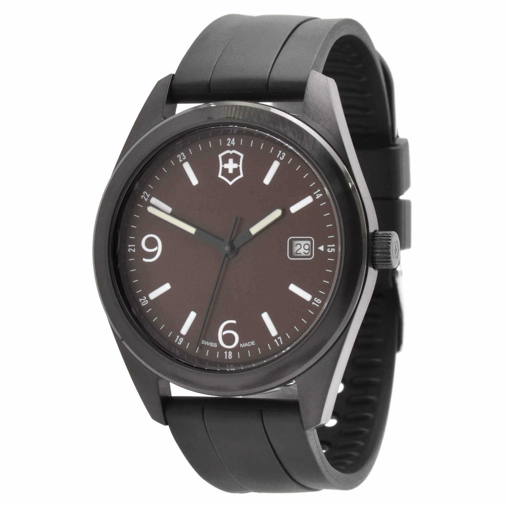 Victorinox Swiss Army Men's Watch - Garrison Brown Dial Black Strap Date | 26077.CB