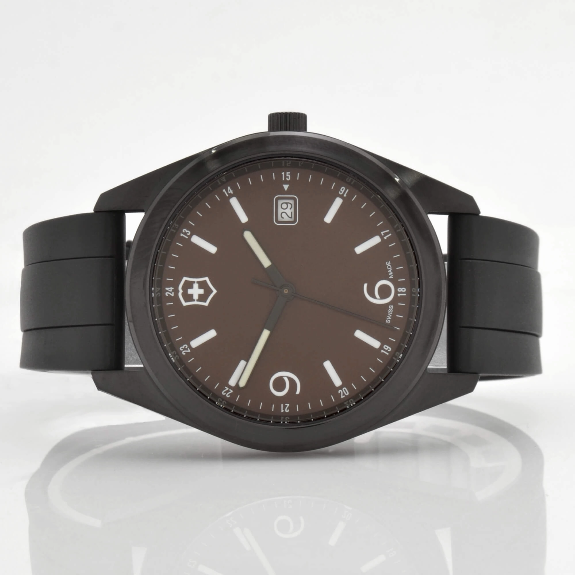 Victorinox Swiss Army Men's Watch - Garrison Brown Dial Black Strap Date | 26077.CB