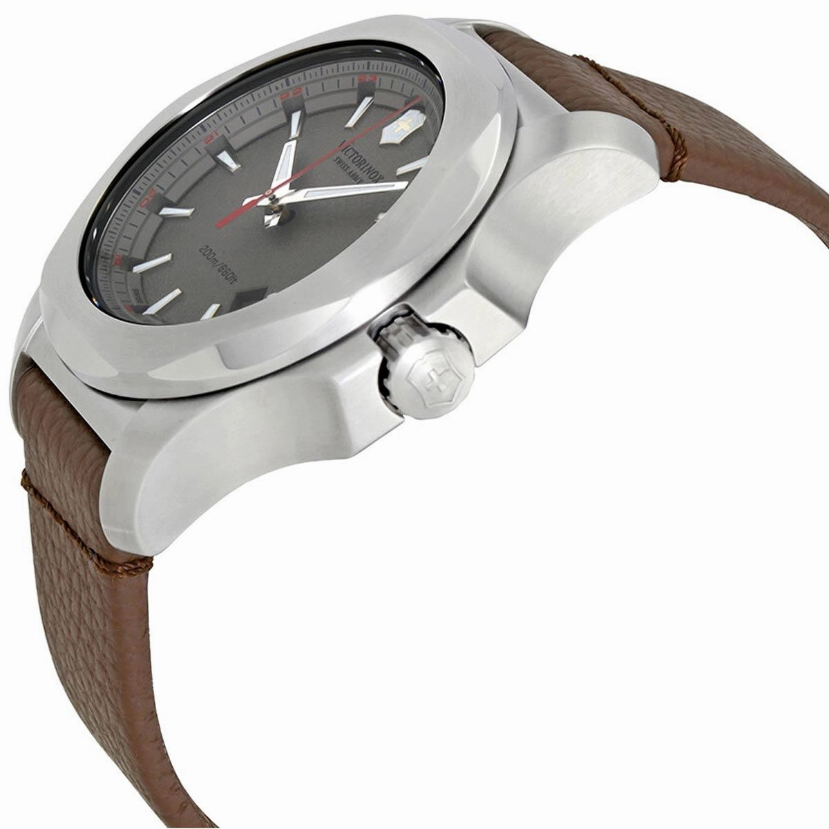 Victorinox Swiss Army Men's Watch - I.N.O.X. Quartz Brown Leather Strap | 241738.1