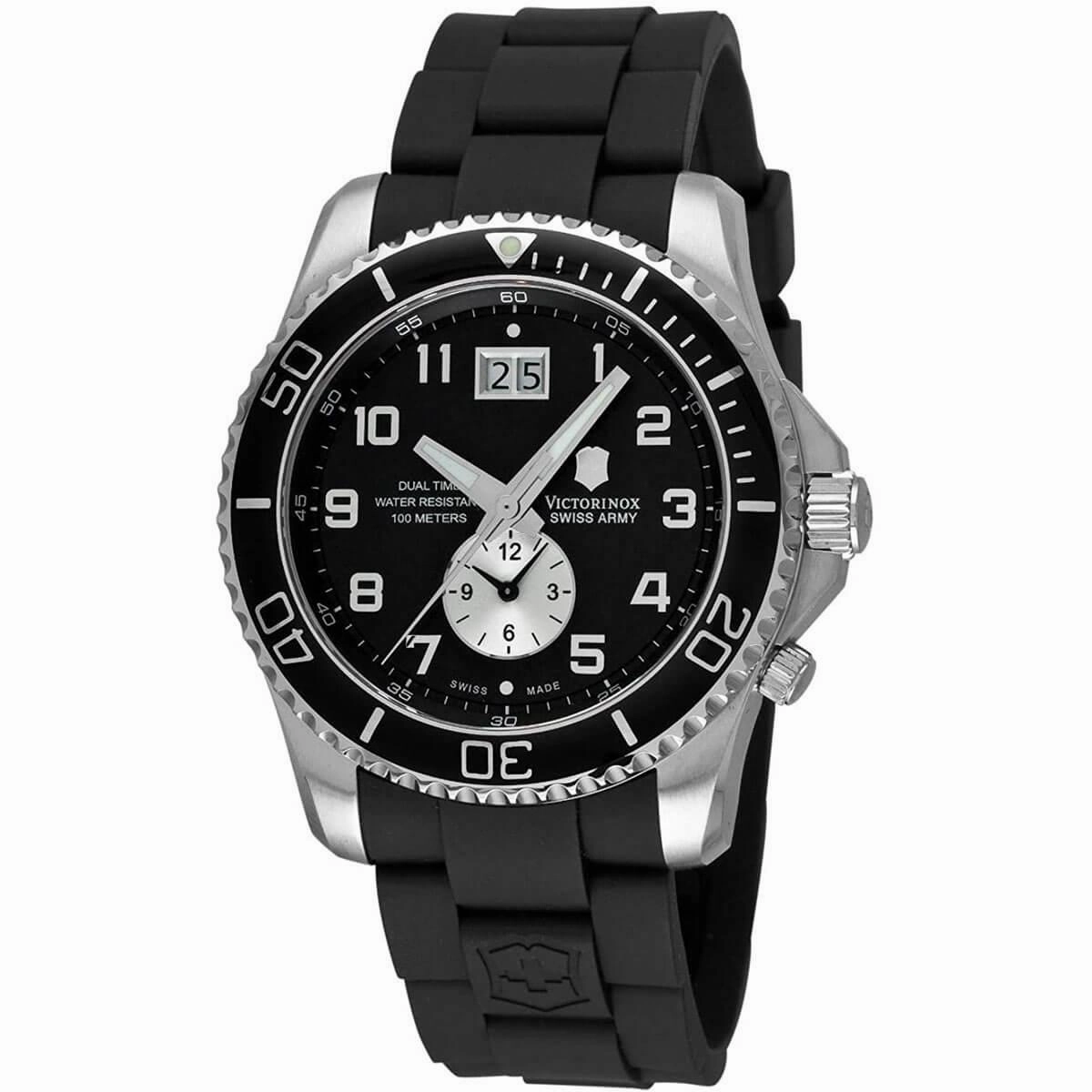 Victorinox Swiss Army Men's Watch - Maverick GS Dual Time Black Rubber Strap | 241440