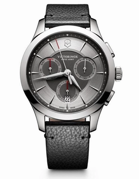 Victorinox Swiss Army Mens Alliance Chrono - Stainless - Black Strap - Date