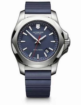 Victorinox Swiss Army Mens INOX - Denim Blue & Rubber Strap - Date - 200m