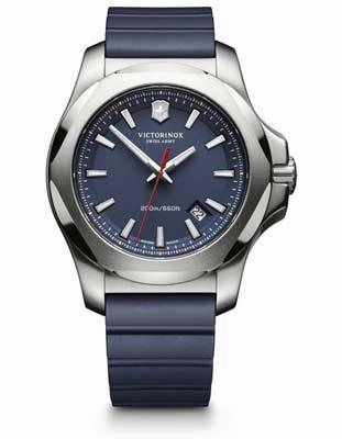 Victorinox Swiss Army Mens INOX - Denim Blue & Rubber Strap - Date - 200m