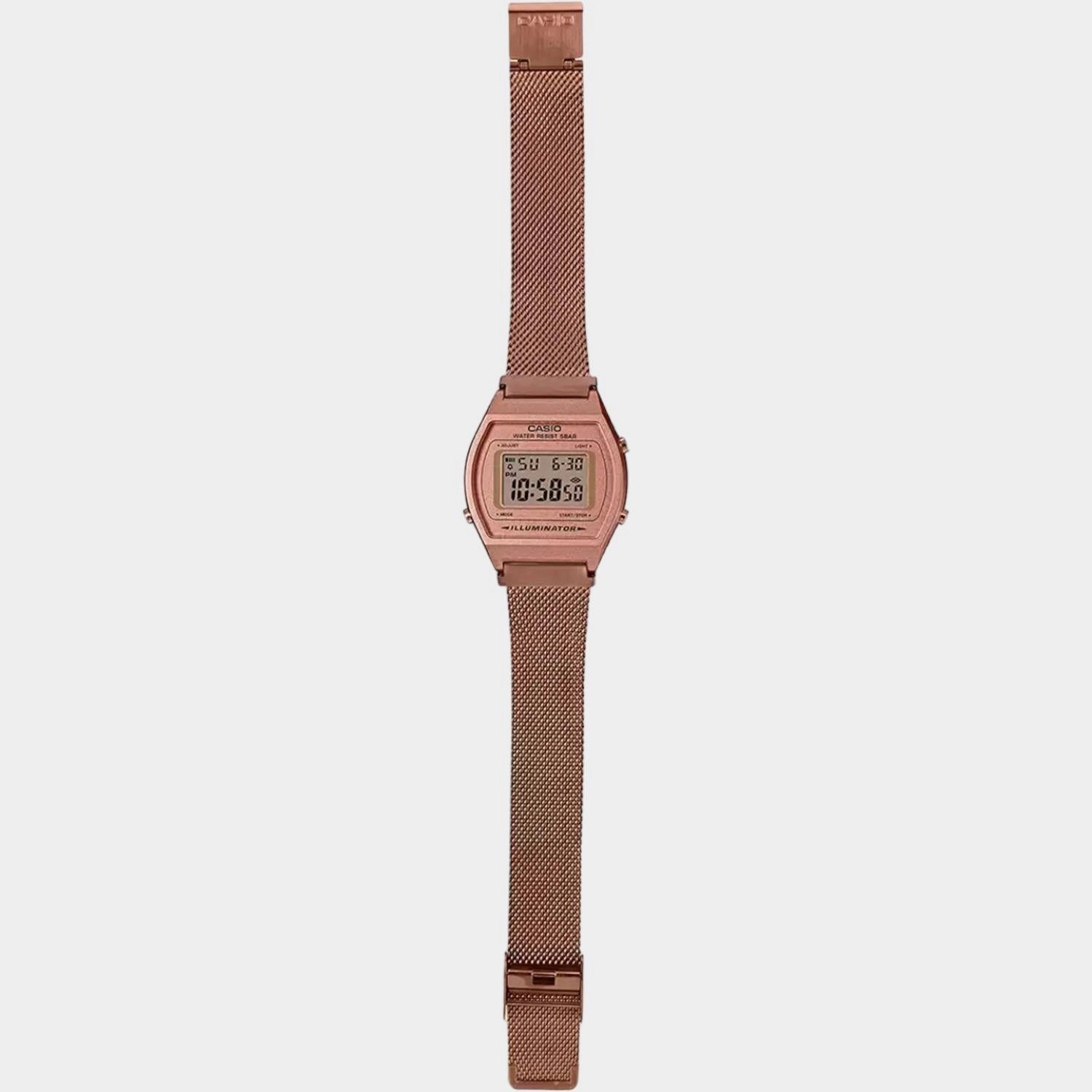 Vintage Unisex Rose Gold Digital Stainless Steel Mesh Band Watch D216 - B640WMR-5ADF
