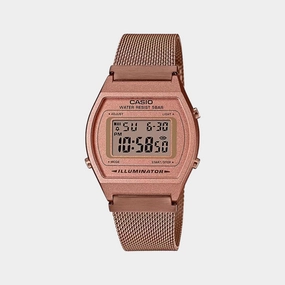Vintage Unisex Rose Gold Digital Stainless Steel Mesh Band Watch D216 - B640WMR-5ADF