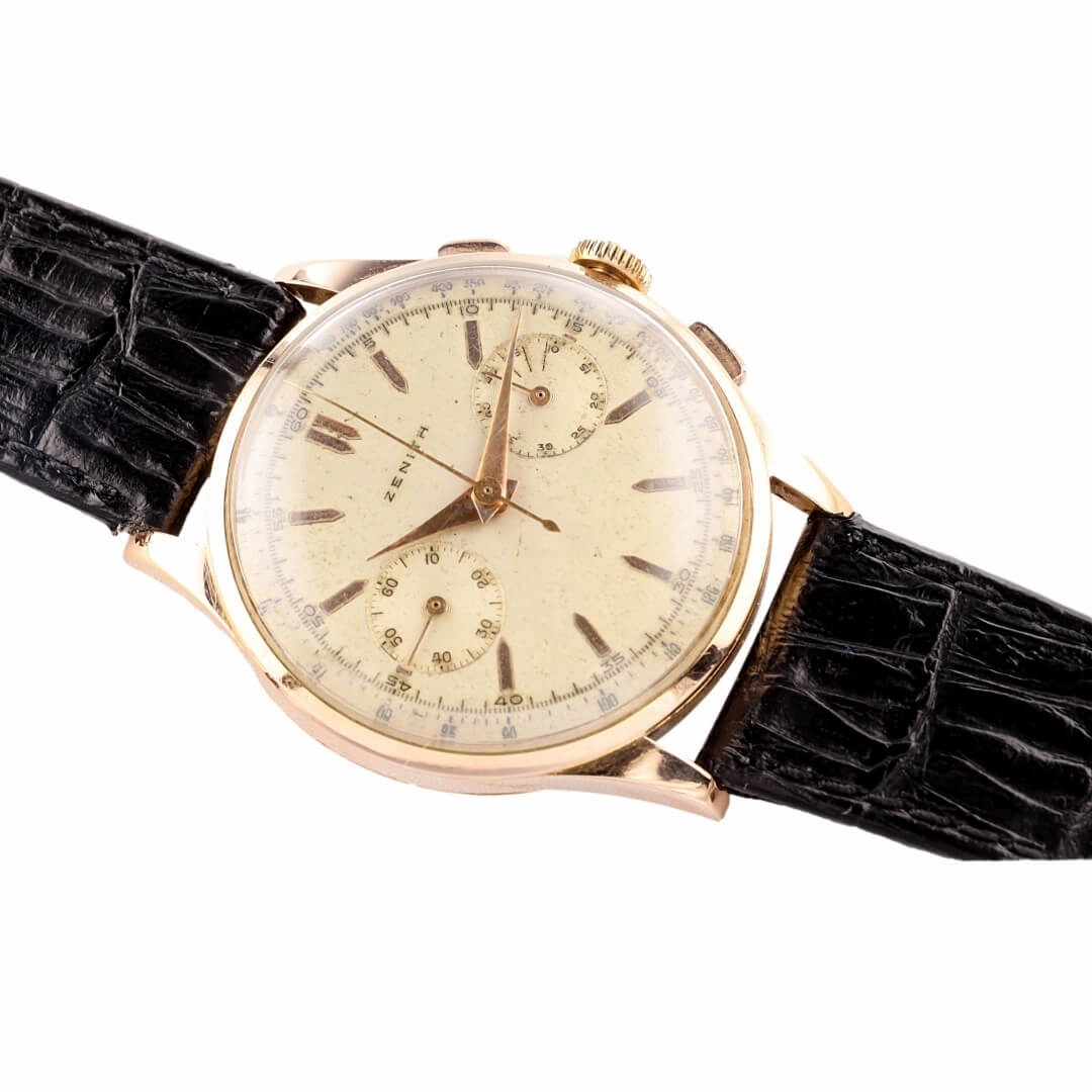 Vintage Zenith Chronograph  18k Rose Gold, Zenith Caliber 156 (Circa 1950s)