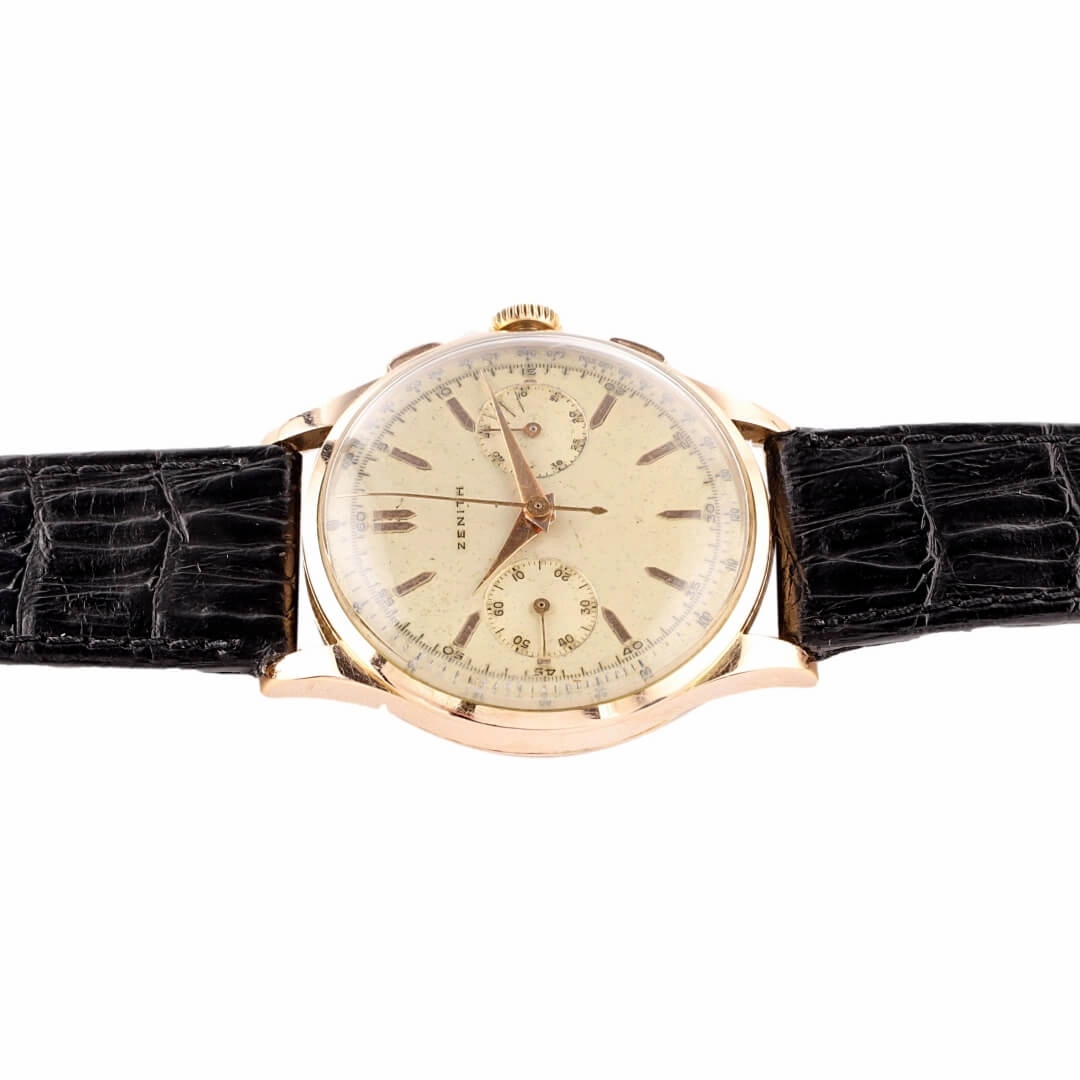 Vintage Zenith Chronograph  18k Rose Gold, Zenith Caliber 156 (Circa 1950s)