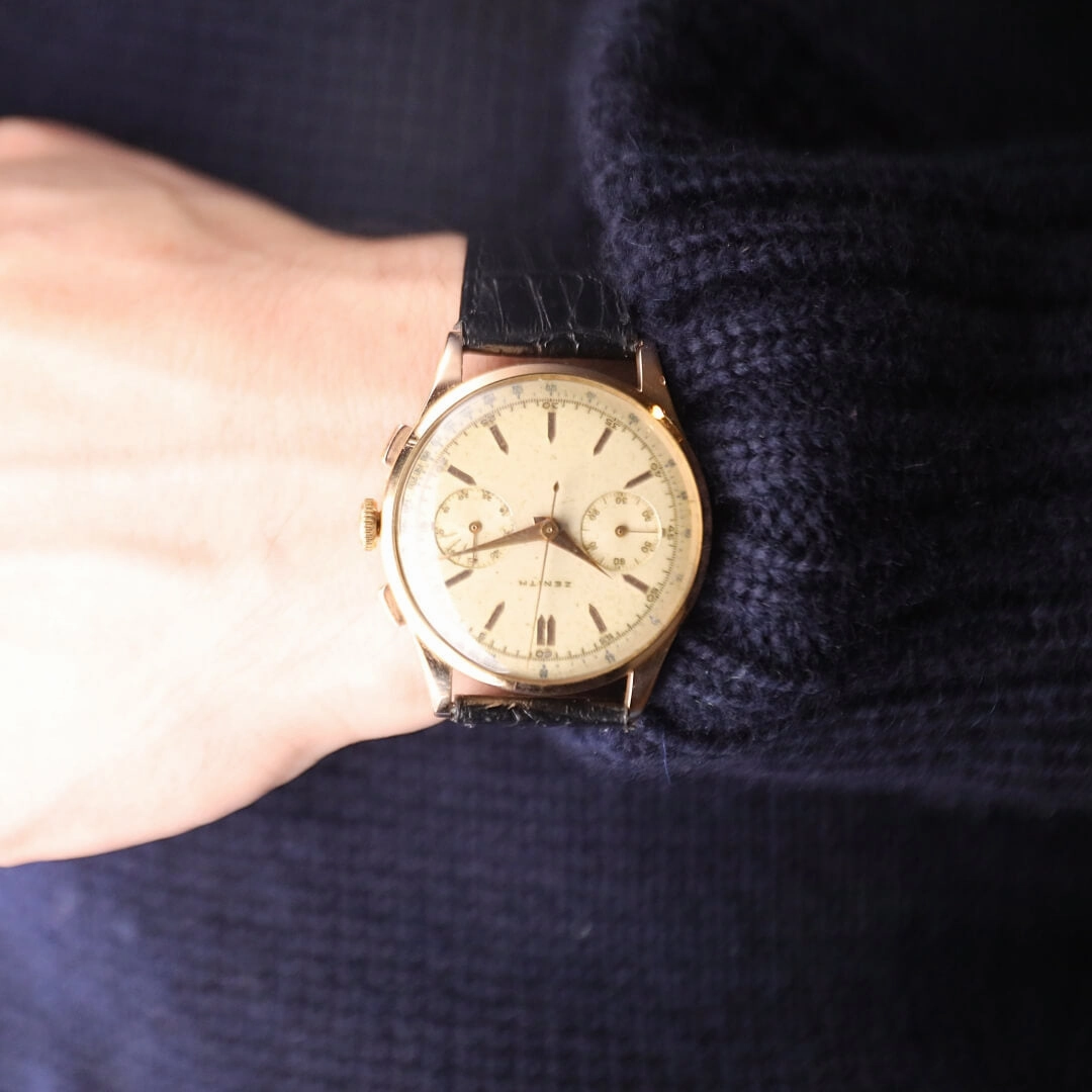 Vintage Zenith Chronograph  18k Rose Gold, Zenith Caliber 156 (Circa 1950s)