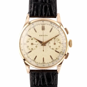 Vintage Zenith Chronograph  18k Rose Gold, Zenith Caliber 156 (Circa 1950s)