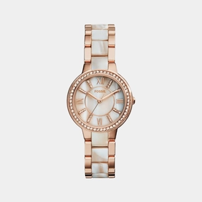 Virginia Women Quartz Mother Of Pearl Dial Analog Stainless Steel Watch ES3716