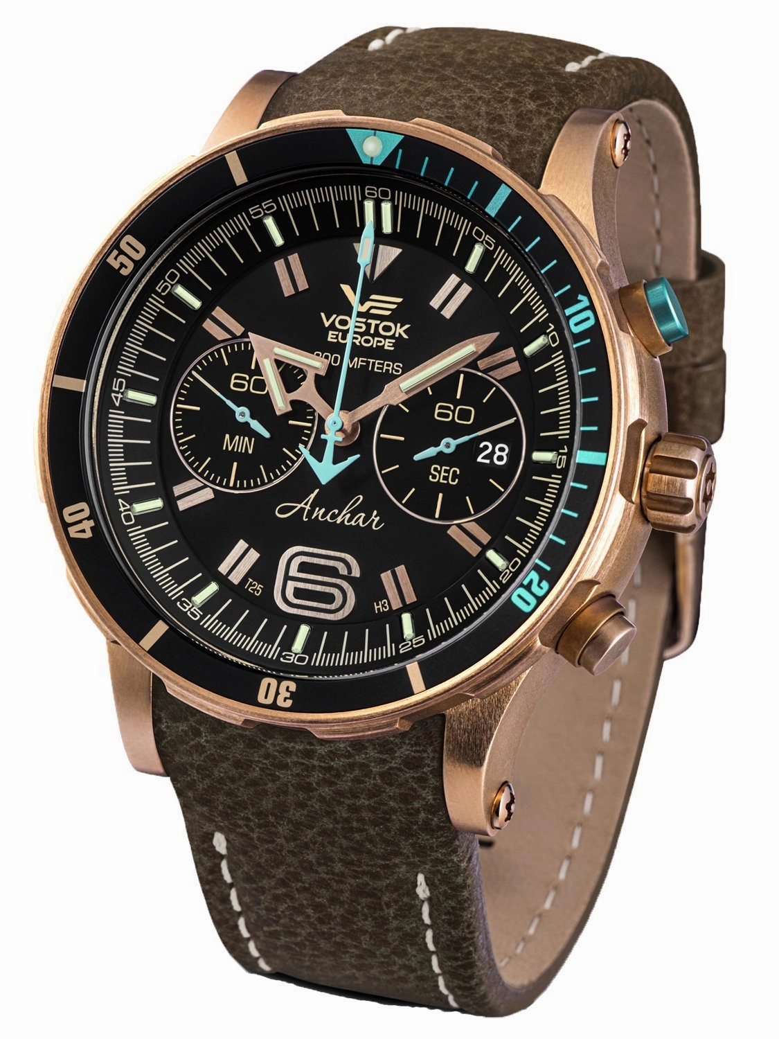Vostok-Europe ANCHAR Bronze Chronograph - Mens Diving Watch 6S21-510O585
