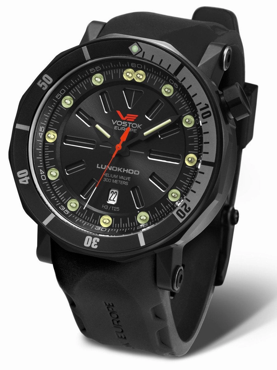 Vostok-Europe LUNOKHOD 2 AUTOMATIC Tritium Tube Mens Black Watch NH35A/6204208
