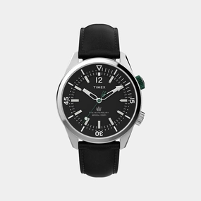 Waterbury Men Black Analog Leather Watch TW2V49800UJ
