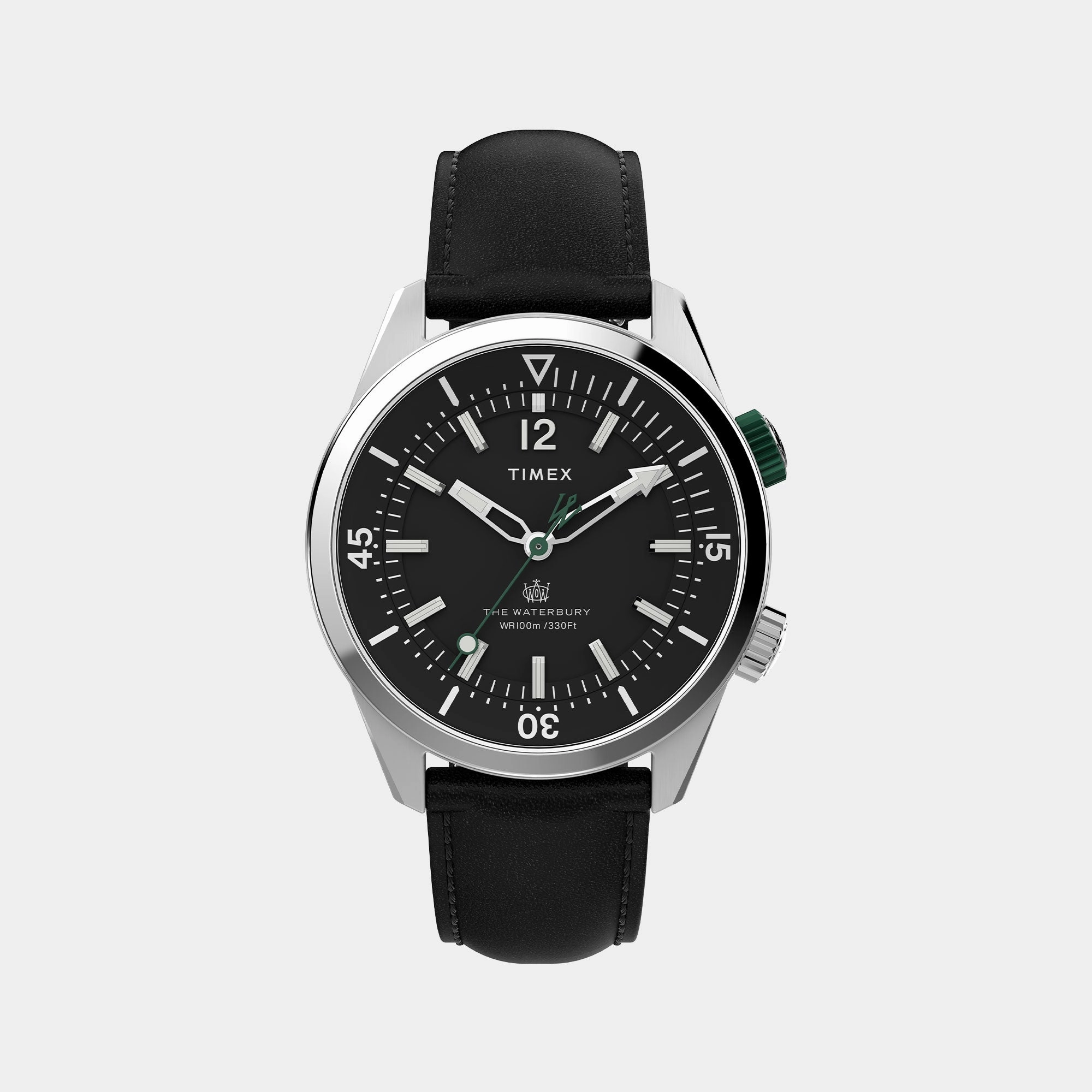 Waterbury Men Black Analog Leather Watch TW2V49800UJ