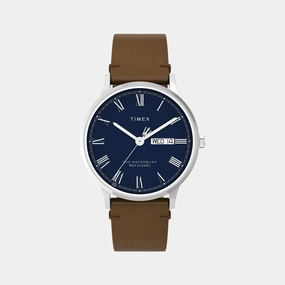 Waterbury Men Blue Analog Leather Watch TW2W14900UJ