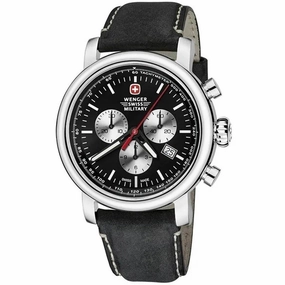 Wenger Men's Chronograph Watch - Urban Classic Swiss Quartz Black Strap | 01.1043.216
