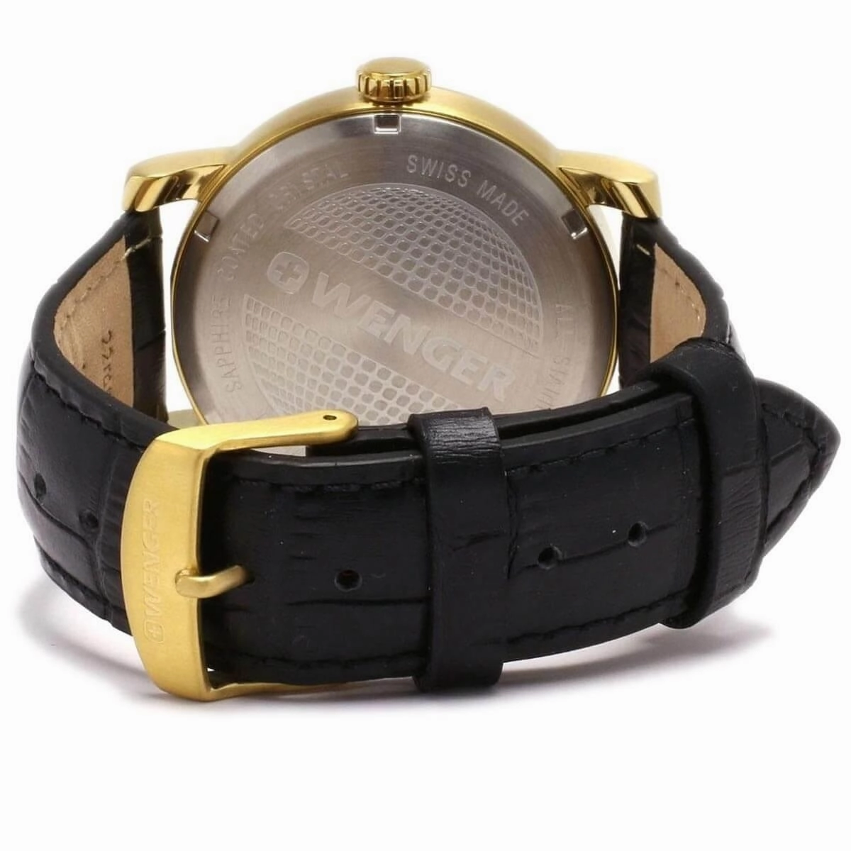 Wenger Men's Watch - Urban Vintage Yellow Gold Case Black Dial Strap | 01.1041.123