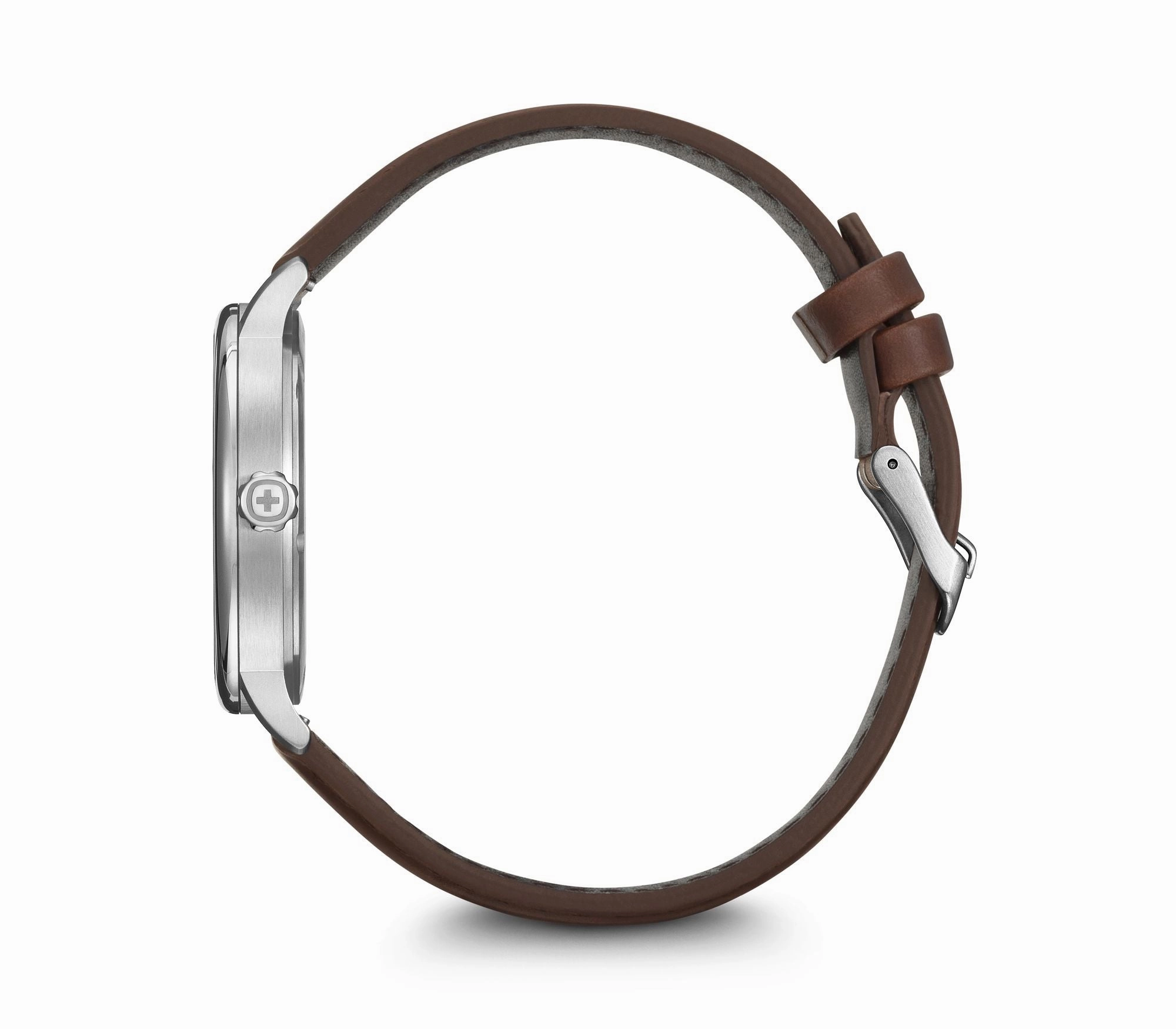 Wenger Urban Classic Silver Dial Brown Leather Watch 01.1731.117