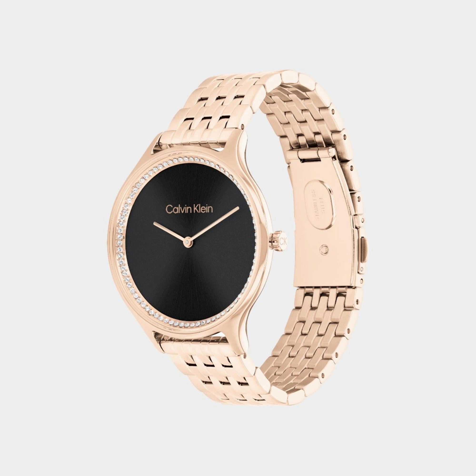 Women Quartz Analog Black Dial Stainless Steel Watch 25100003