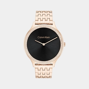 Women Quartz Analog Black Dial Stainless Steel Watch 25100003