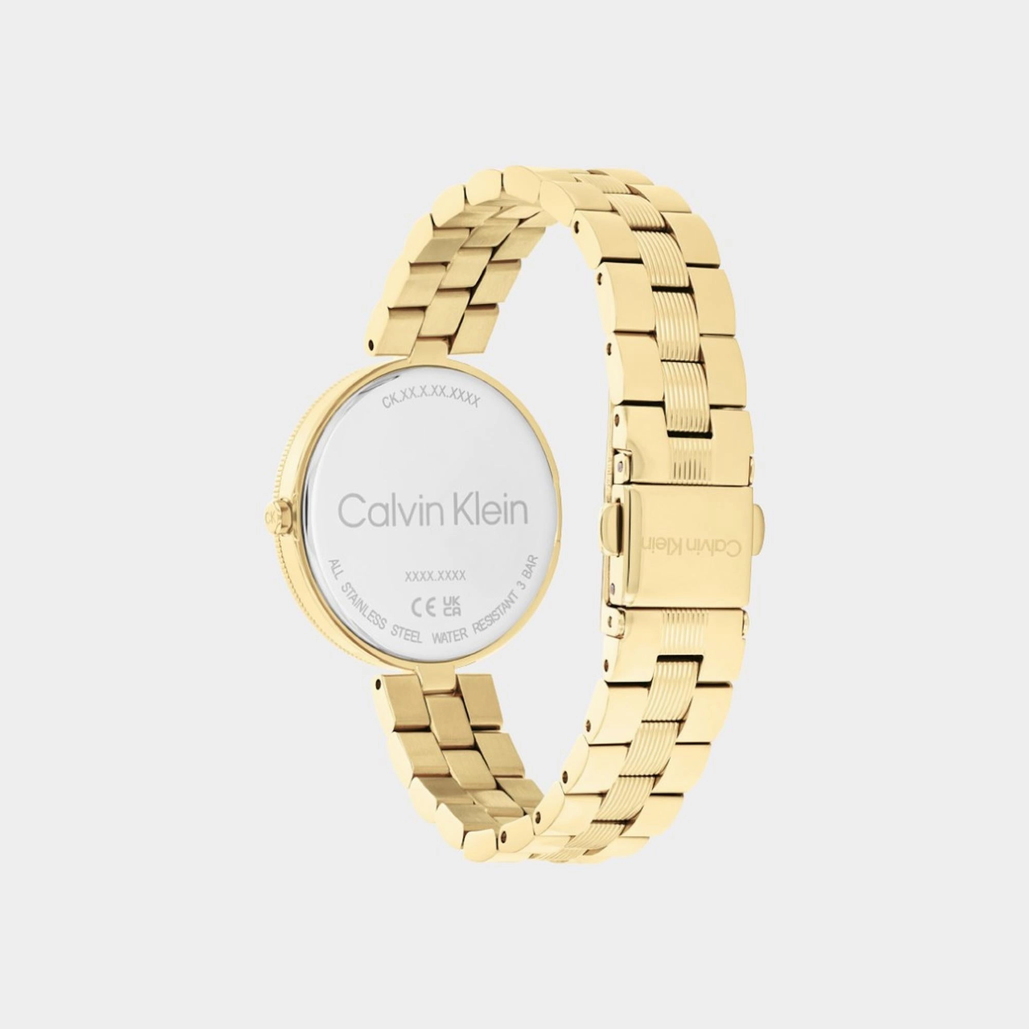 Women Quartz Analog Light Champagne Dial Stainless Steel Watch 25100014