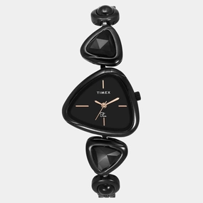 Women Quartz Black Dial Analog Brass Watch TWEL17701