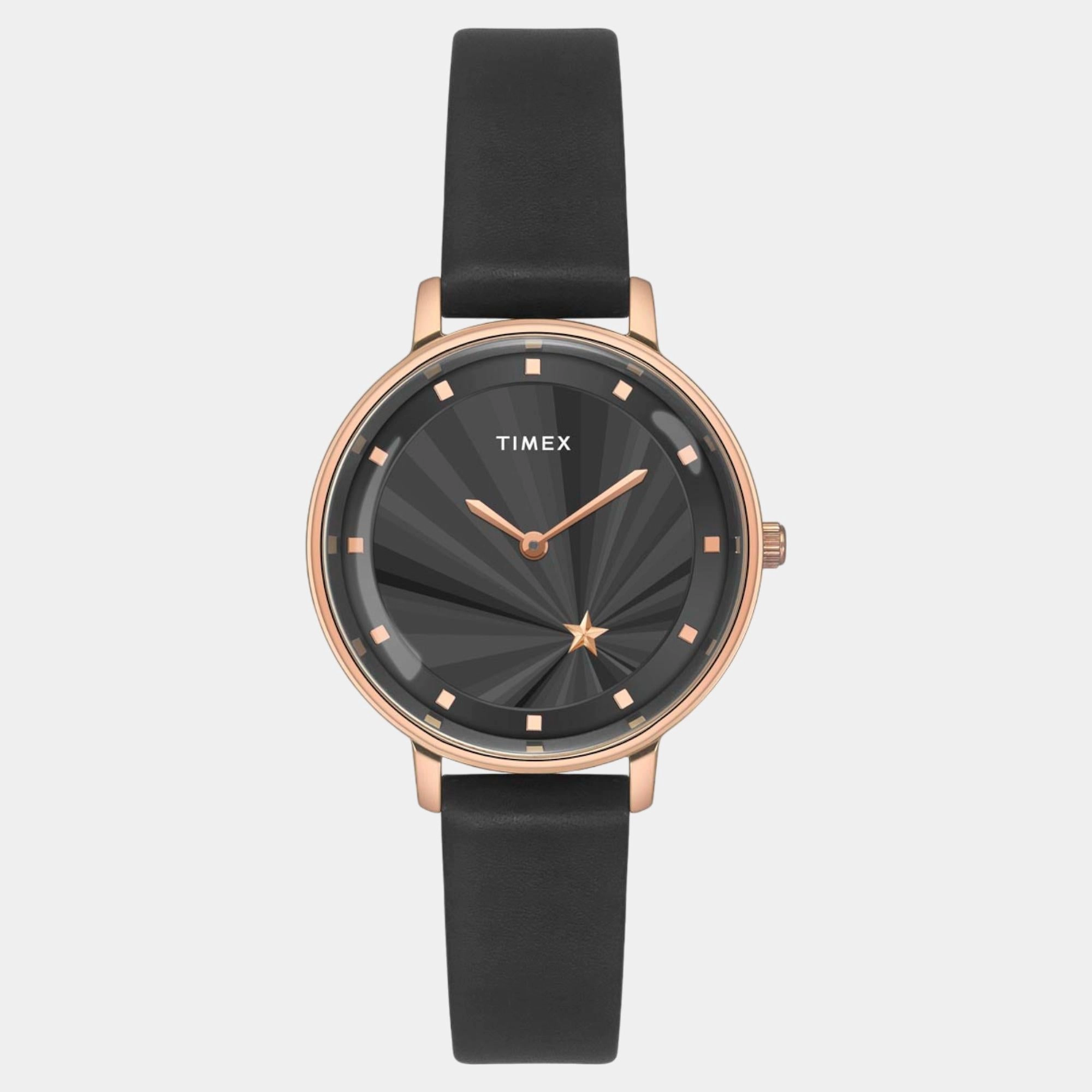 Women Quartz Black Dial Analog Leather Watch TWEL19101