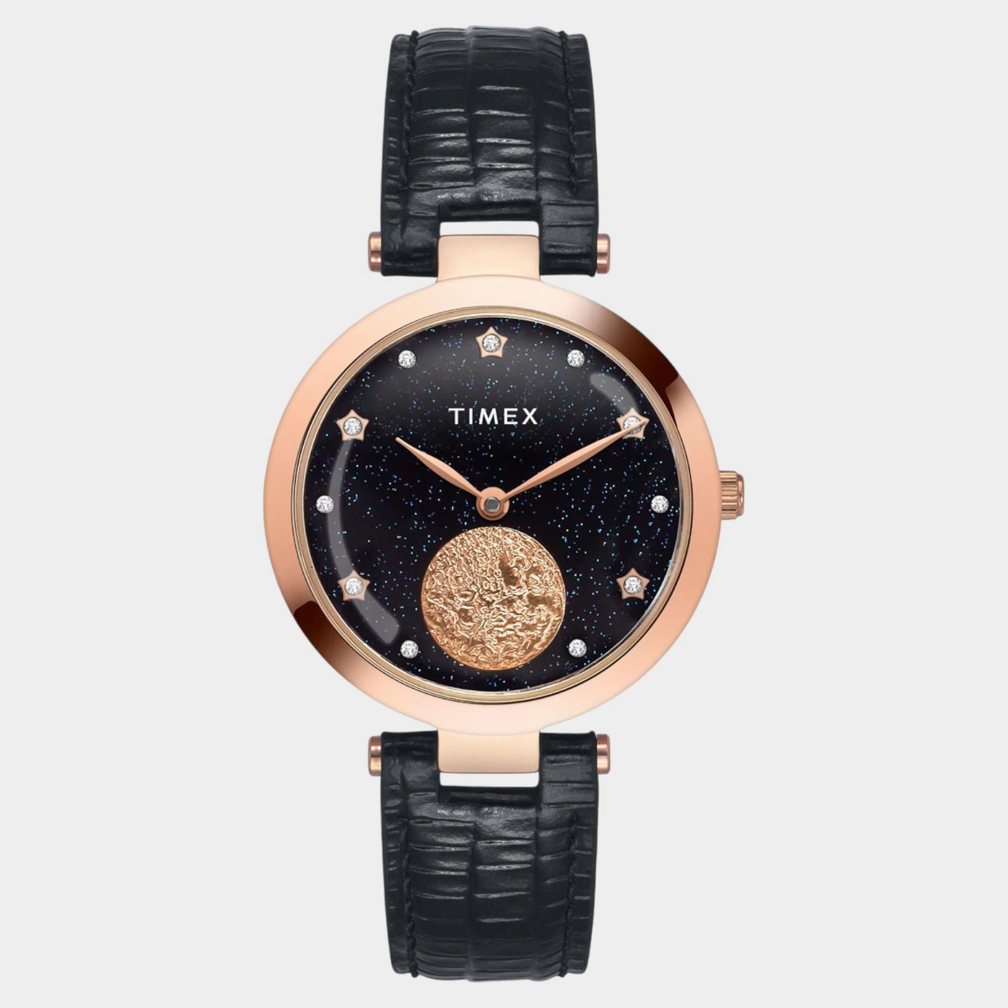 Women Quartz Black Dial Analog Leather Watch TWEL19203