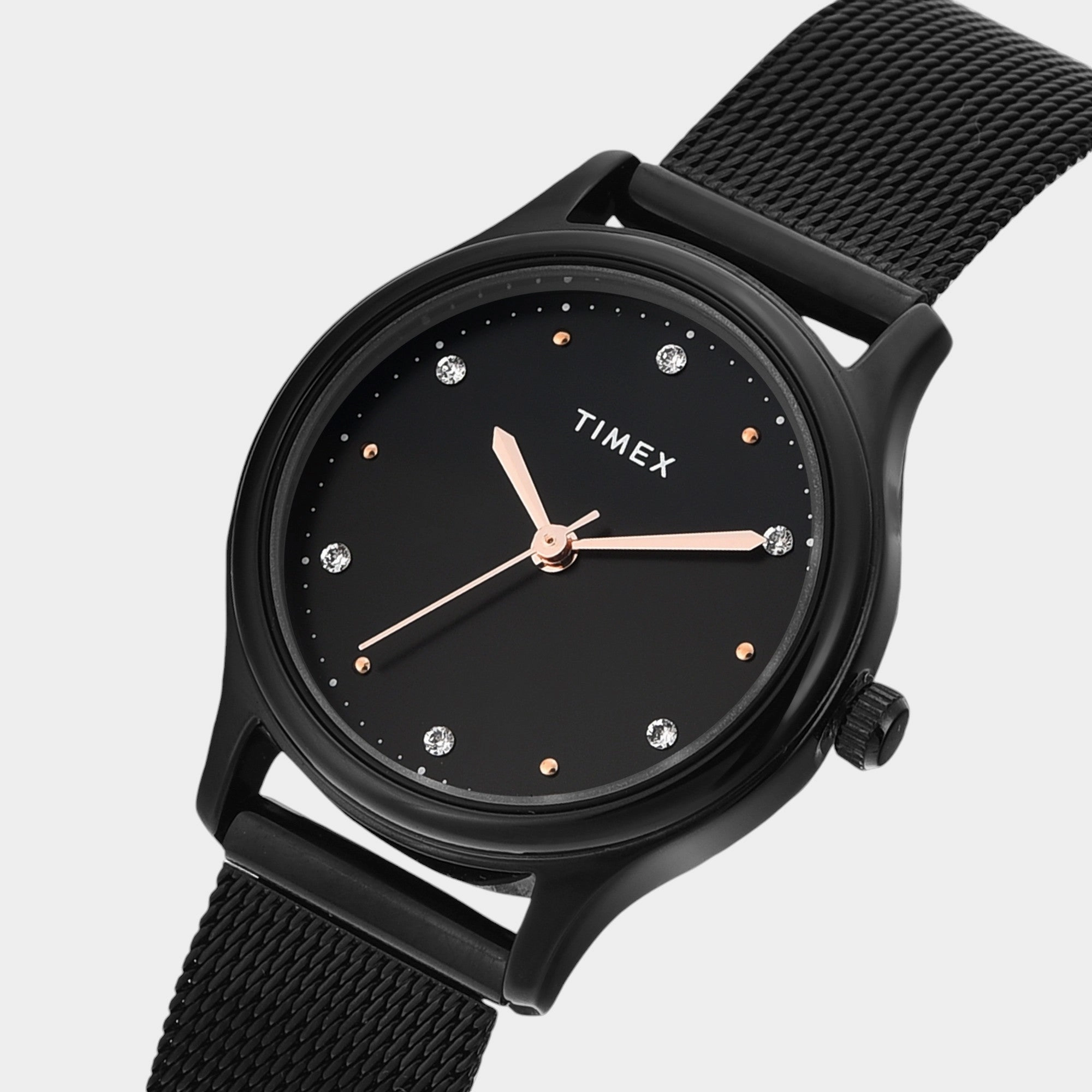 Women Quartz Black Dial Analog Stainless Steel Watch TW0TL8716