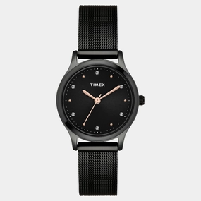 Women Quartz Black Dial Analog Stainless Steel Watch TW0TL8716