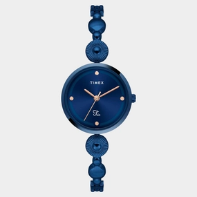 Women Quartz Blue Dial Analog Brass Watch TWEL18205