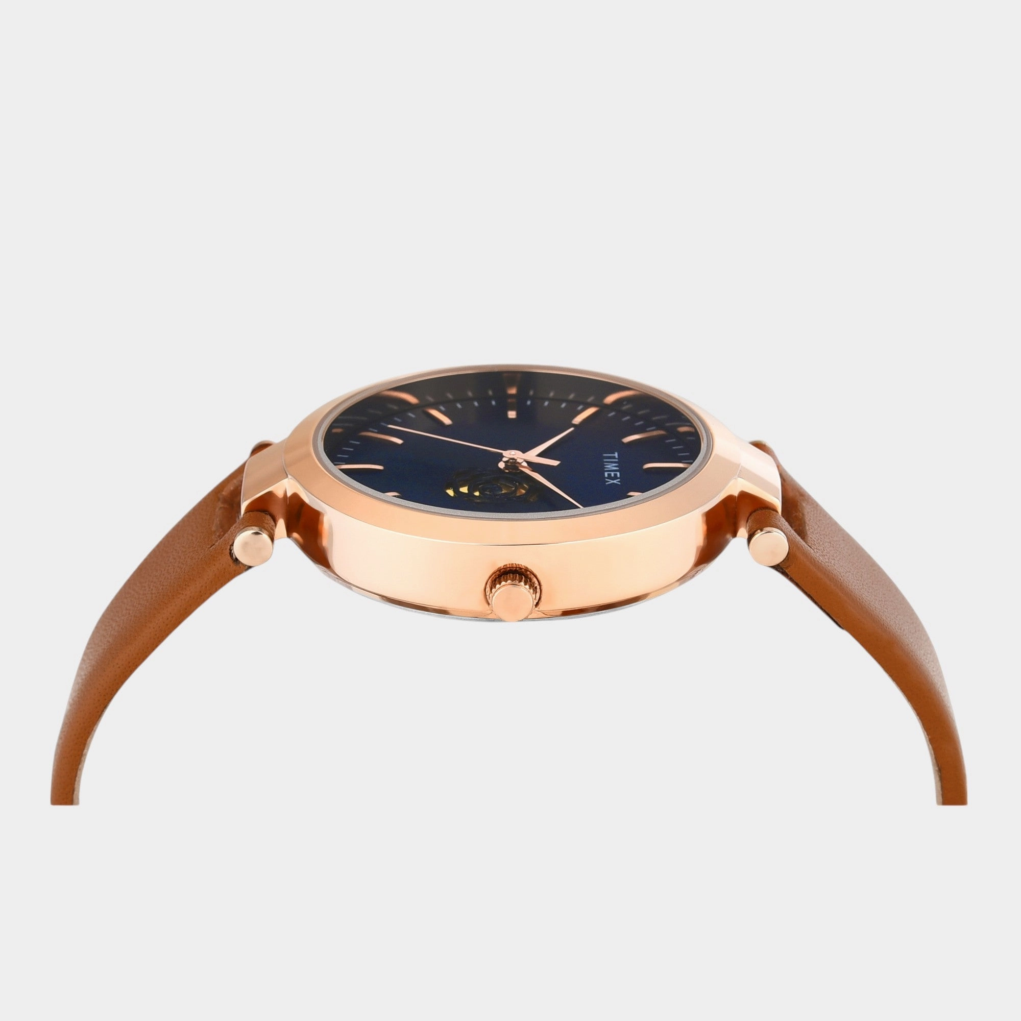 Women Quartz Blue Dial Analog Leather Watch TW000X246