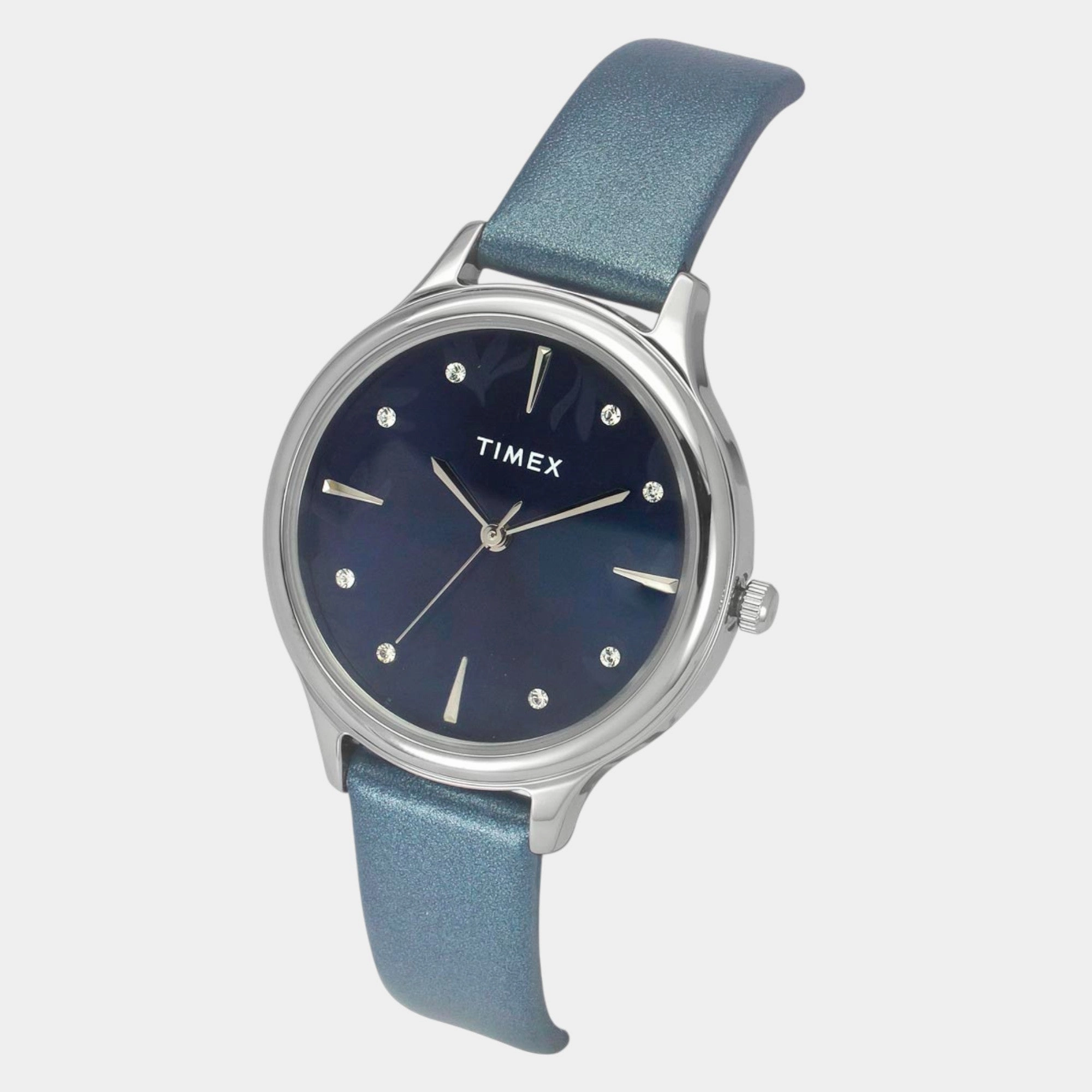 Women Quartz Blue Dial Analog Leather Watch TWTL12108