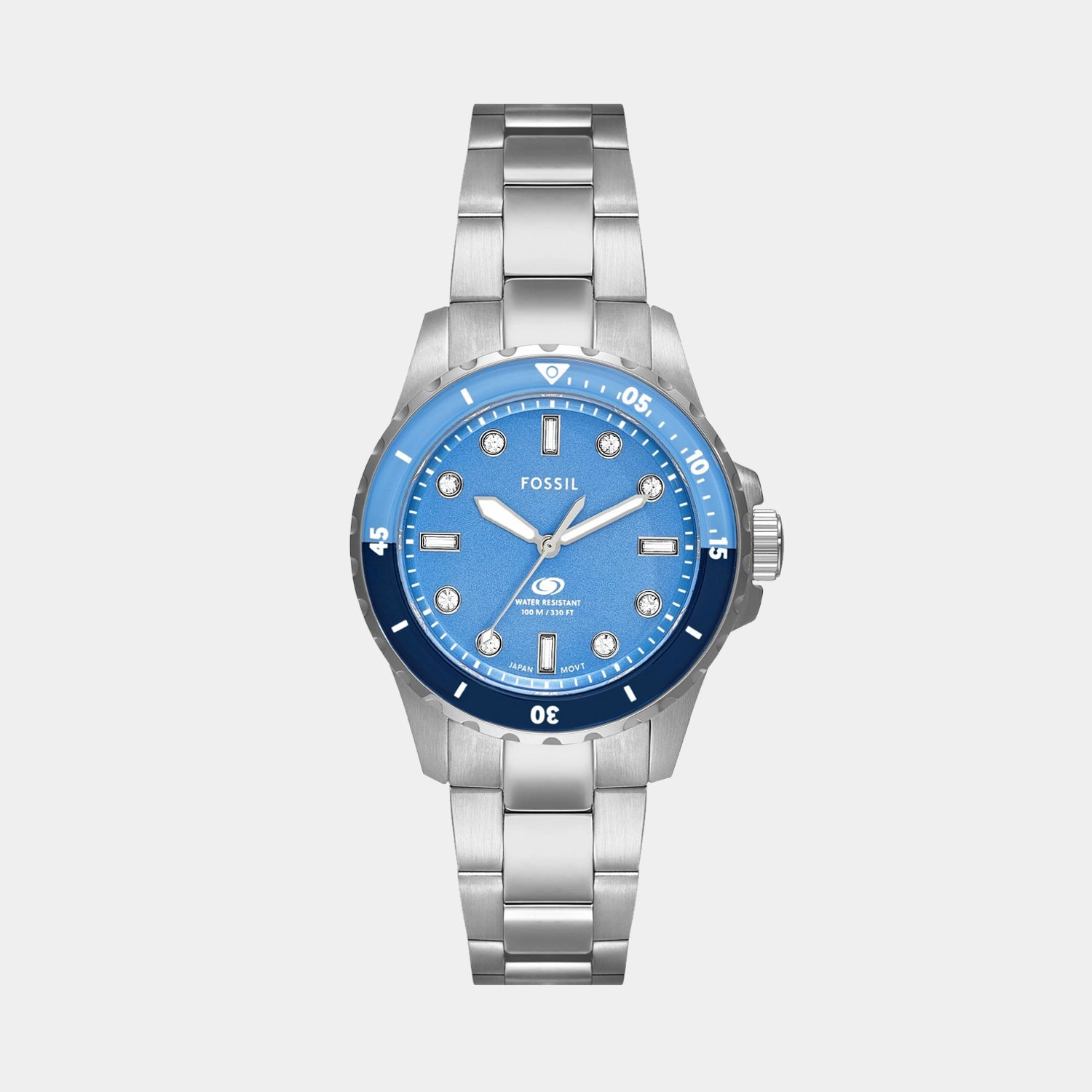 Women Quartz Blue Dial Analog Stainless Steel Watch ES5353