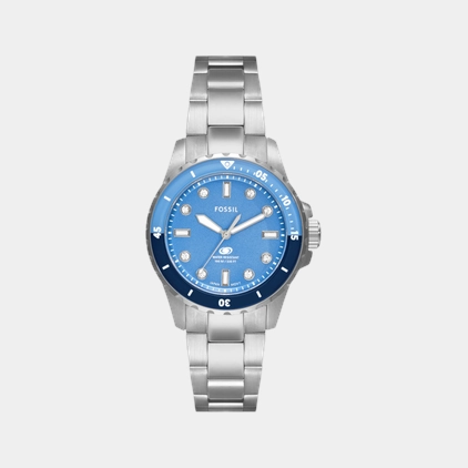 Women Quartz Blue Dial Analog Stainless Steel Watch ES5353