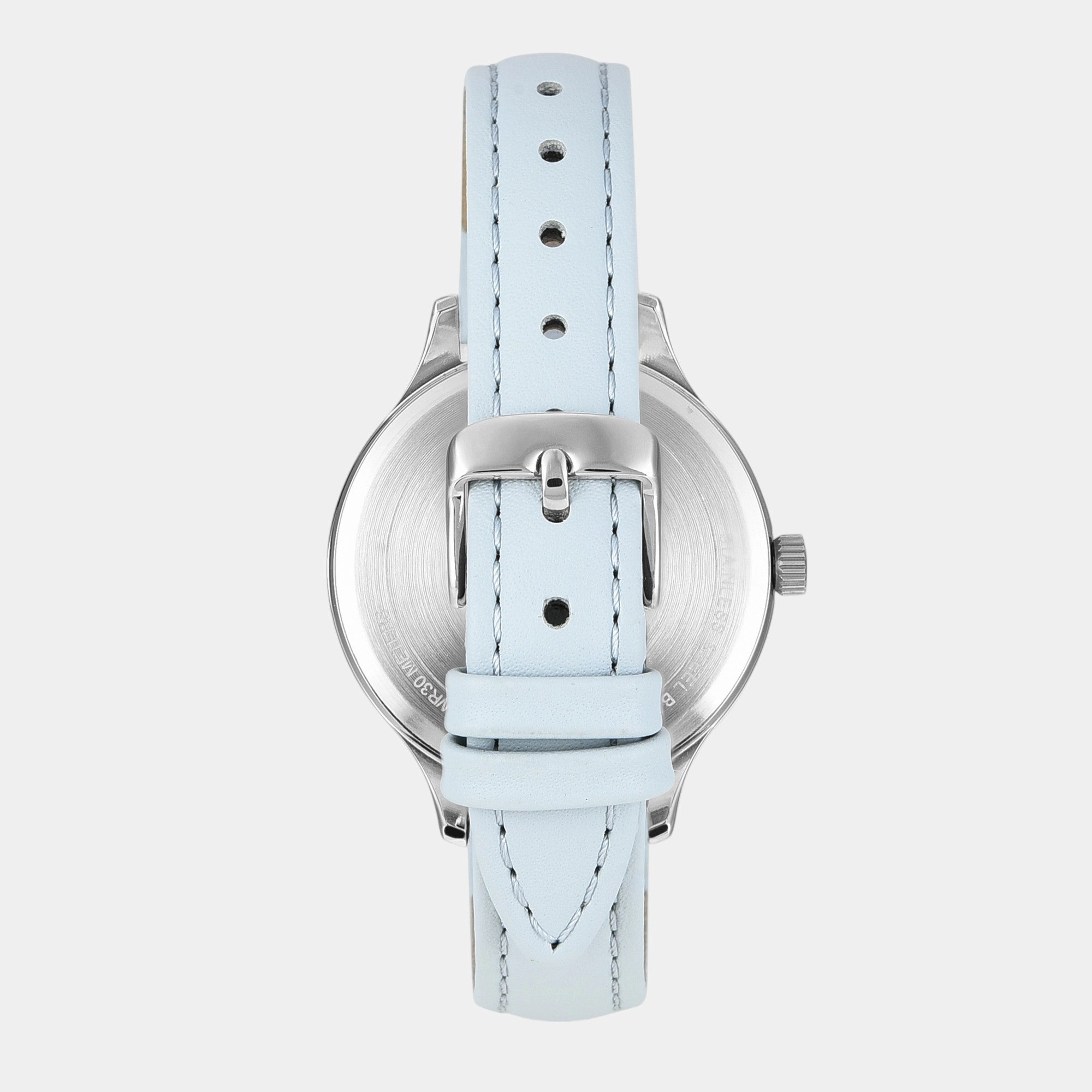 Women Quartz Blue Dial Multi-Function Leather Watch TWEL14821